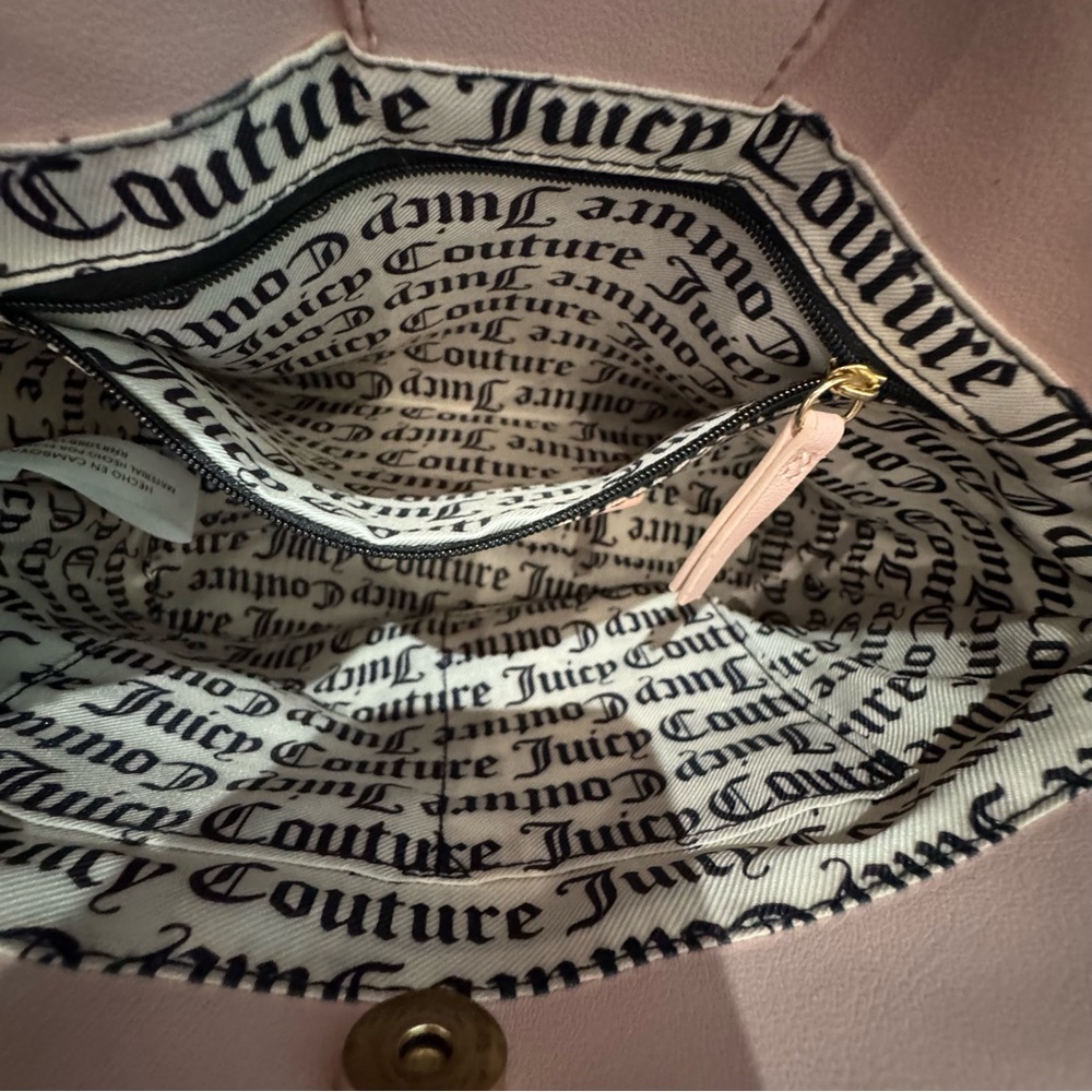 SOLD!!! Juicy Couture Pastel Pink Ombre Gold Heart Chain Purse Crossbody - Picture 11 of 13